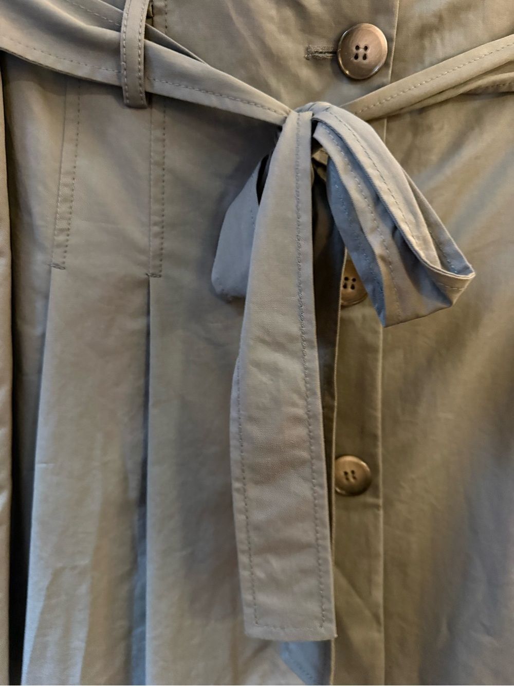NWT Theory Cotton Slate Grey Blue Belted Pleated Mini Skirt Workwear 10 Y2K 90s - Picture 8 of 8